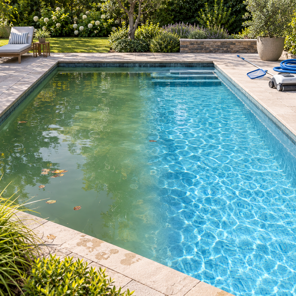 Agua verde en piscinas: causas y soluciones